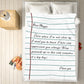 Couverture personnalisée avec lettre d'amour