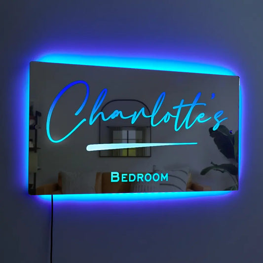 Miroir LED personnalisé avec nom
