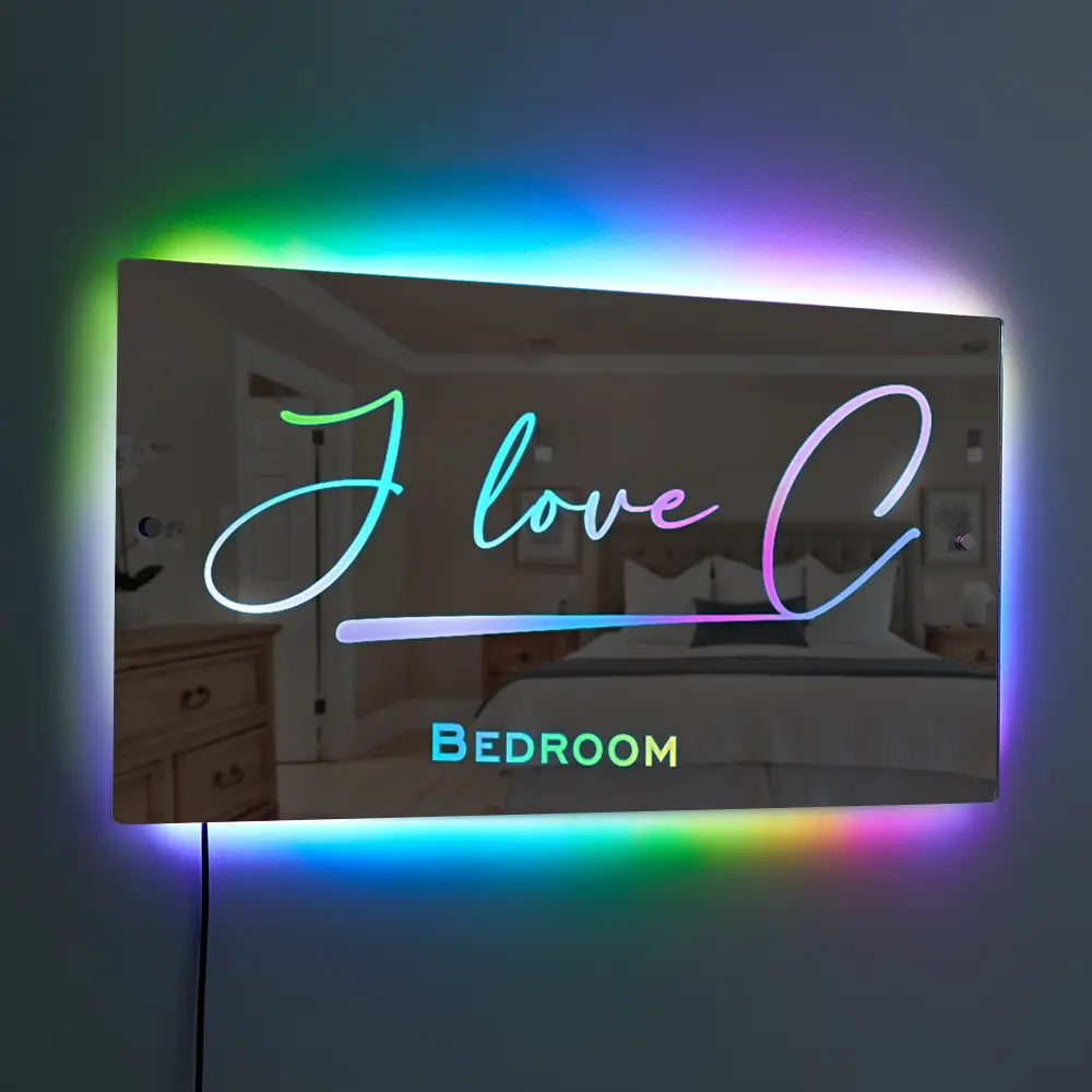 Miroir LED personnalisé avec nom