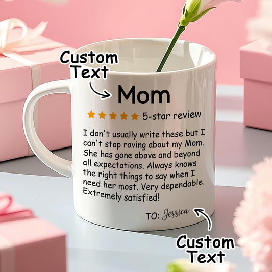 Personalized five-star mug with name, ideal gift for Mother's Day