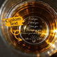Personalized whisky glass with the message "I met you, I loved you, I love you"