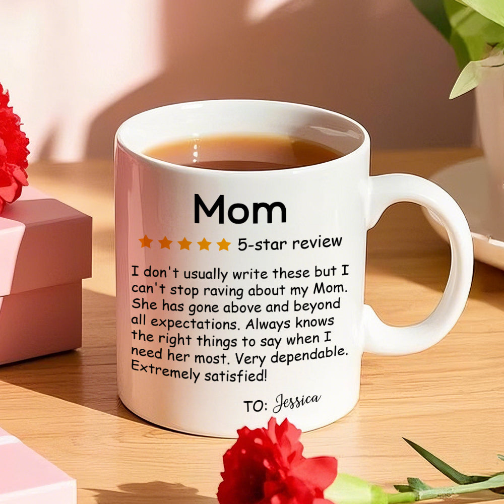 Mug personnalisé cinq étoiles avec nom, cadeau idéal pour la fête des mères